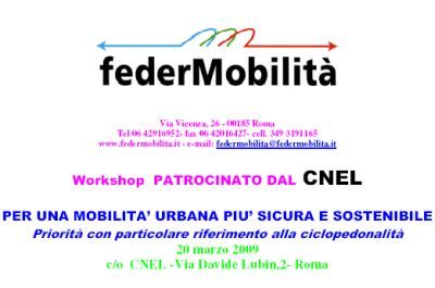 Roma. FederMobilità: venerdì seminario "Per una mobilità urbana più sicura e sostenibile"