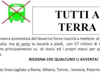 Roma. Manovra economica: "senza modifiche, crollo dei trasporti pubblici locali
