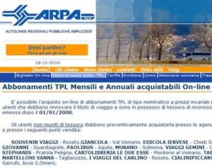 Chieti. Arpa: su internet anche gli abbonamenti del tpl