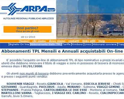 Chieti. Arpa: su internet anche gli abbonamenti del tpl