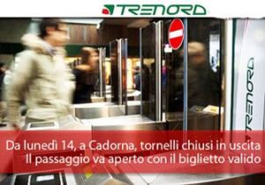Milano. Trenord attiva tornelli in uscita a Cadorna