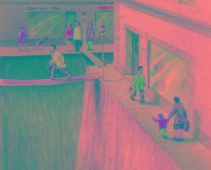 Strade come enormi voragini per i pedoni