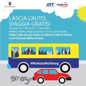 Troppo smog in città, si viaggia gratis sui mezzi pubblici Gtt